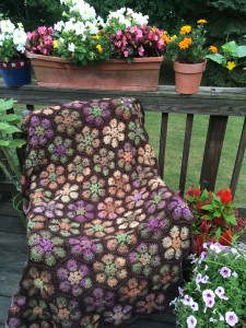 modern blanket of flowers on deck